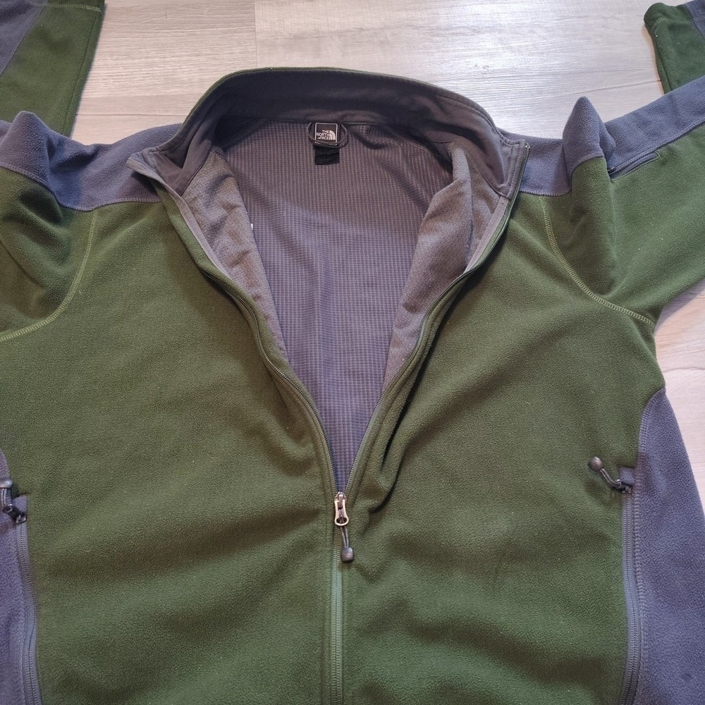 The North Face Windwall Jacket Mens XXL 2XL Full Zip Wind  Resistant Fleece Gree - Picture 5 of 9